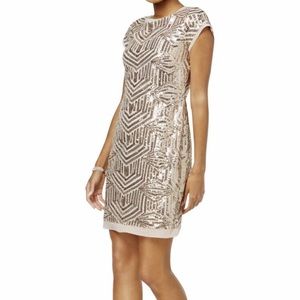 Vince Camuto Sequin Cap Sleeve Sheath Dress